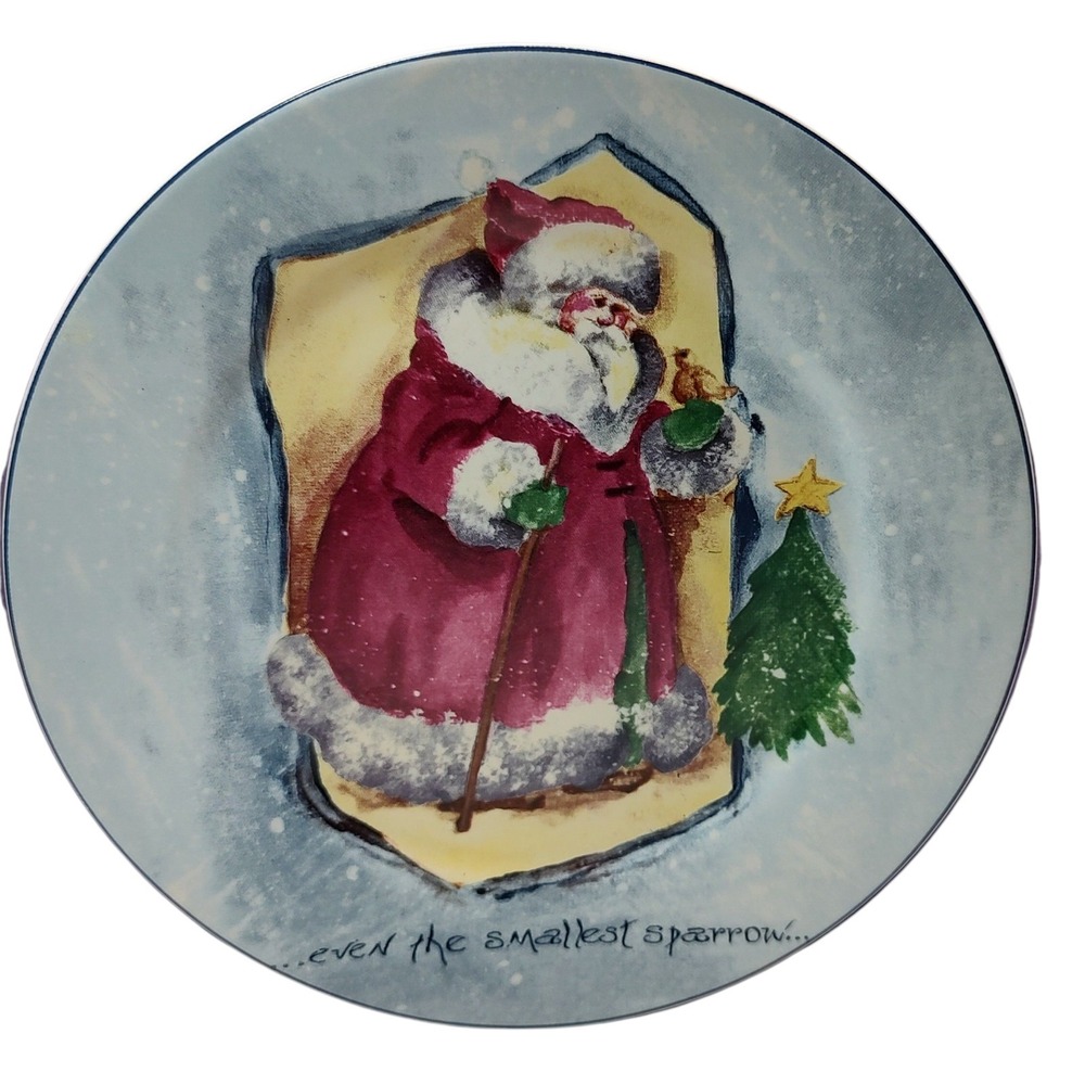 Vintage Royal Norfolk Santa Plate Even The Smallest‎ Sparrow Christmas Holiday